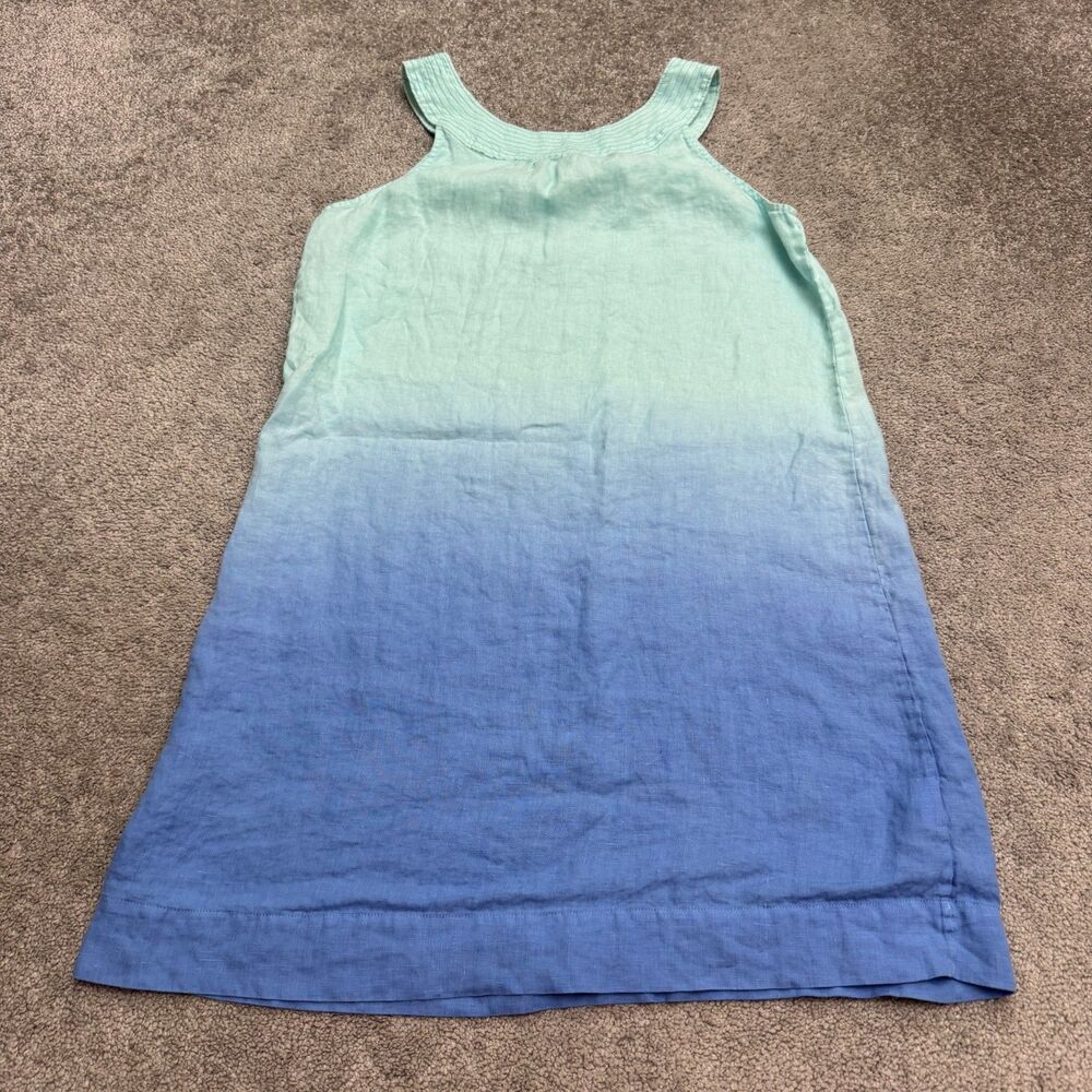 Tommy Bahama Ombre Linen Shift Tank Dress womens Small Blue Green Sleeveless